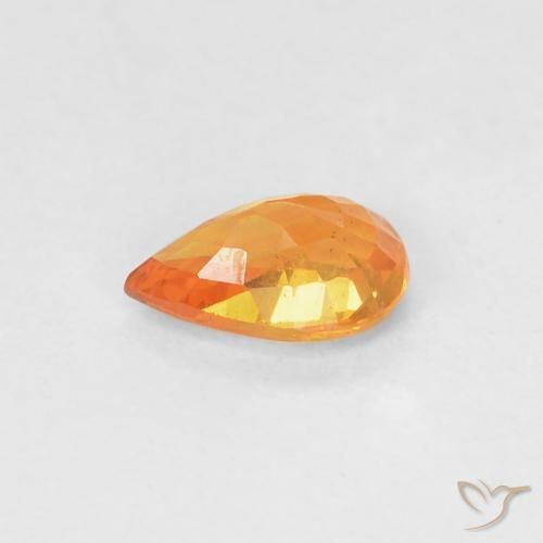 Zafiro Naranja claro natural de 0.52 ct, En forma de pera, VVS-VS