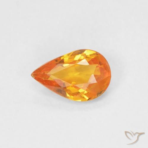 0.43ct Natural Naranja albaricoque Zafiro, En forma de pera, VVS-VS