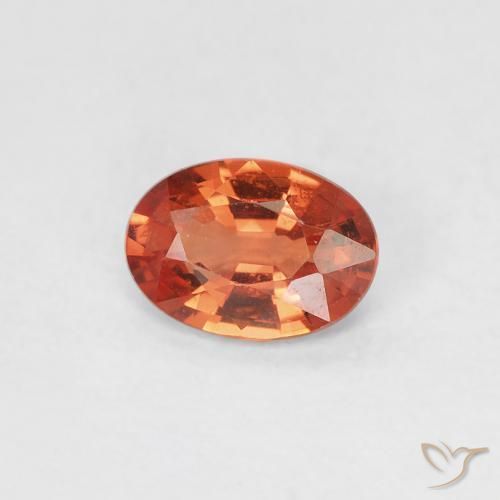 Zafiro Naranja medio natural de 0.48 ct, Ovalada, VVS-VS