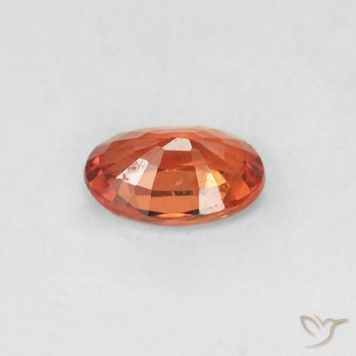 Zafiro Naranja medio natural de 0.48 ct, Ovalada, VVS-VS