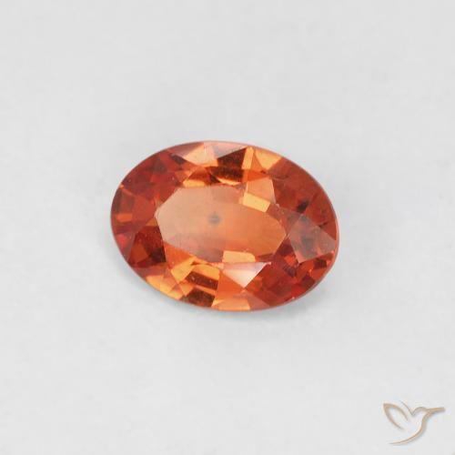 Zafiro Naranja medio natural de 0.47 ct, Ovalada, VVS-VS