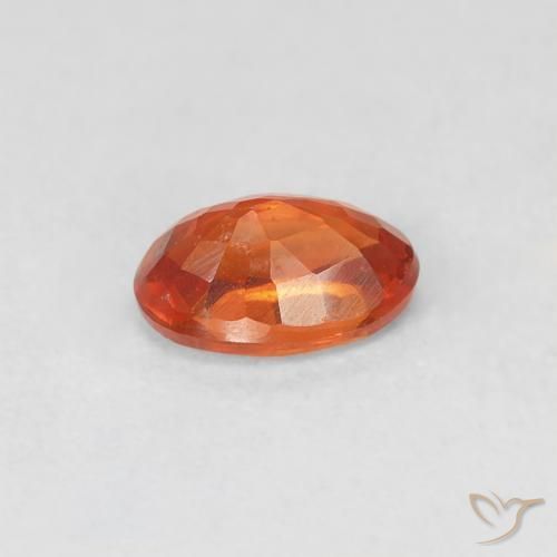 Zafiro Ámbar naranja natural de 0.55 ct, Ovalada, VVS-VS
