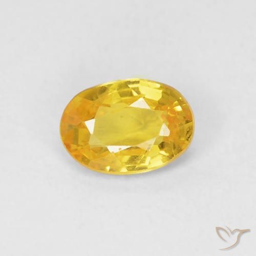0.57ct Natural Naranja dorado Zafiro, Ovalada, VVS-VS