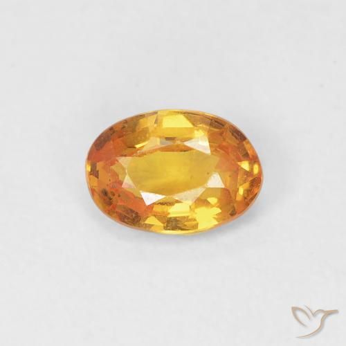 0.49ct Natural Dorado naranja Zafiro, Ovalada, VVS-VS