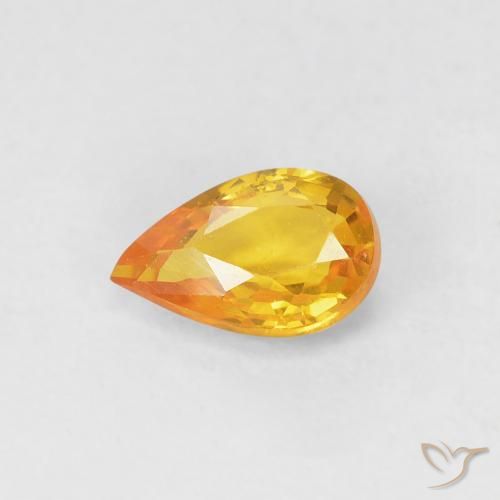 0.48ct Natural Naranja medio Zafiro, En forma de pera, VVS-VS