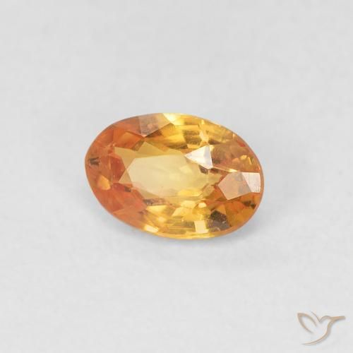 Zafiro Naranja intenso natural de 0.55 ct, Ovalada, VVS-VS
