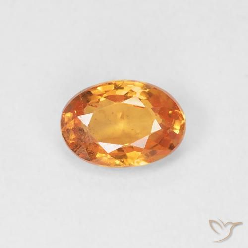 0.53ct Natural Naranja medio Zafiro, Ovalada, VVS-VS