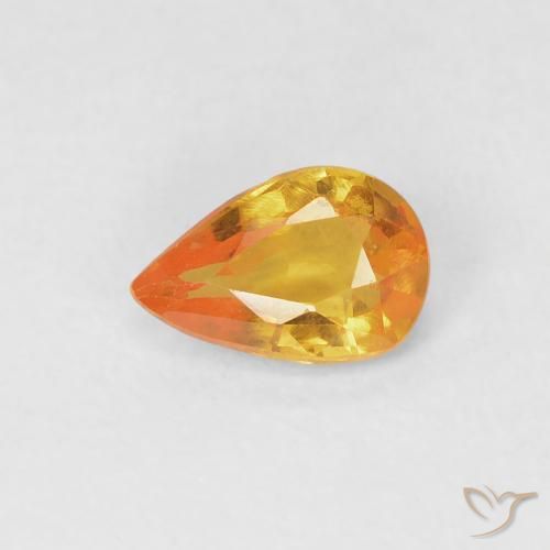 0.50ct Natural Naranja medio Zafiro, En forma de pera, VVS-VS