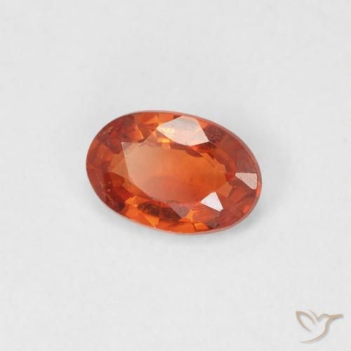Zafiro Ámbar naranja natural de 0.44 ct, Ovalada, VVS-VS