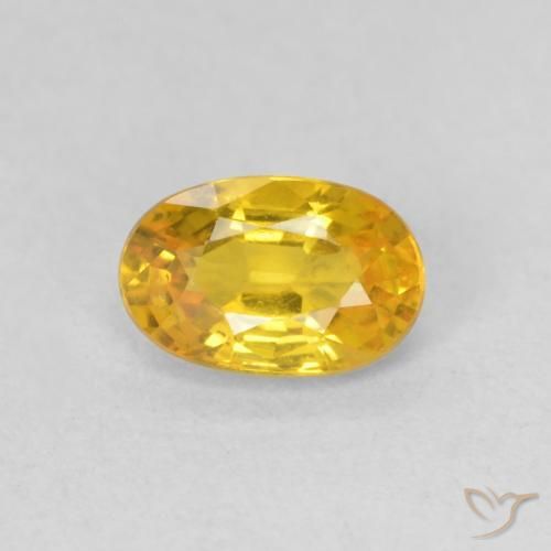 0.62ct Natural Naranja dorado Zafiro, Ovalada, VVS