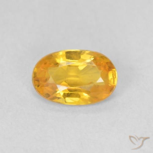 0.56ct Natural Dorado medio Zafiro, Ovalada, VVS