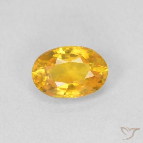0.58ct Natural Dorado medio Zafiro, Ovalada, VVS