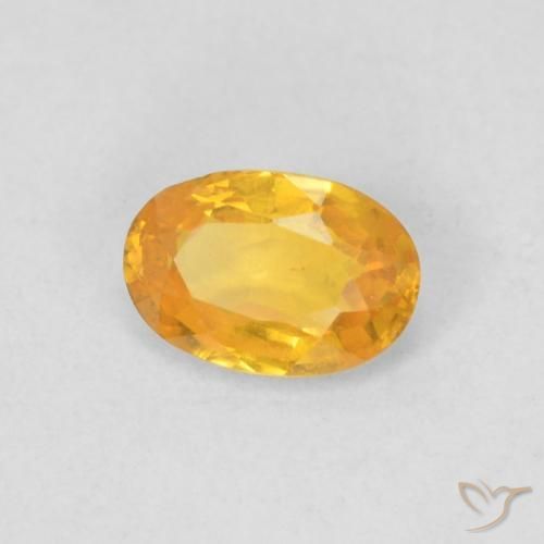 Zafiro Naranja medio natural de 0.56 ct, Ovalada, VVS-VS