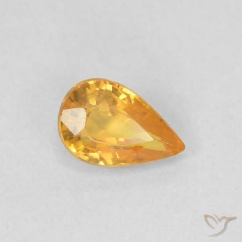 0.50ct Natural Naranja medio Zafiro, En forma de pera, VVS