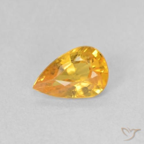 0.41ct Natural Dorado medio Zafiro, En forma de pera, VVS-VS