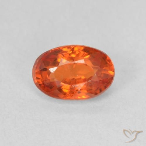 0.70ct Natural Naranja rojizo Zafiro, Ovalada, VVS-VS