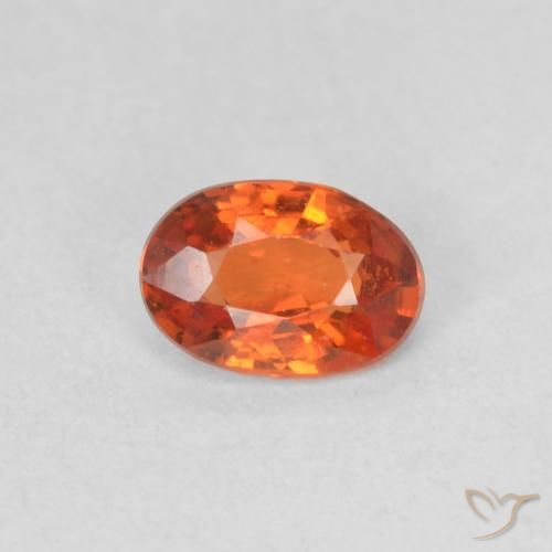 0.54ct Natural Naranja rojizo Zafiro, Ovalada, VVS