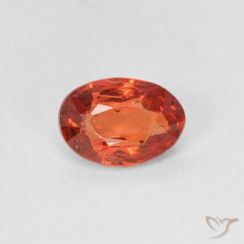 0.63ct Natural Naranja rojizo Zafiro, Ovalada, VVS-VS