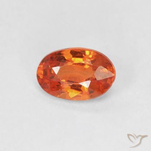 0.59ct Natural Naranja medio Zafiro, Ovalada, VVS-VS