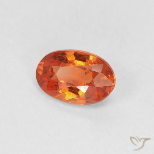 Zafiro Naranja medio natural de 0.59 ct, Ovalada, VVS-VS