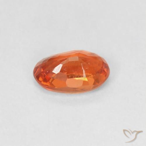 Zafiro Naranja medio natural de 0.59 ct, Ovalada, VVS-VS