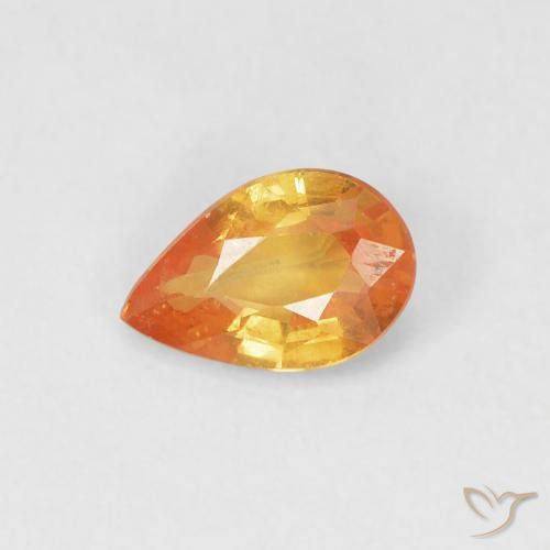 0.52ct Natural Naranja claro Zafiro, En forma de pera, VVS-VS