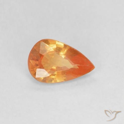 0.41ct Natural Naranja claro Zafiro, En forma de pera, VVS-VS