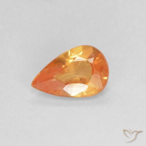 Zafiro Naranja claro natural de 0.41 ct, En forma de pera, VVS-VS