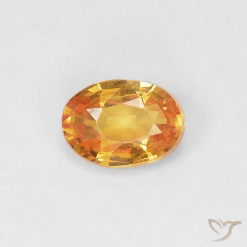 0.55ct Natural Dorado naranja Zafiro, Ovalada, VVS-VS