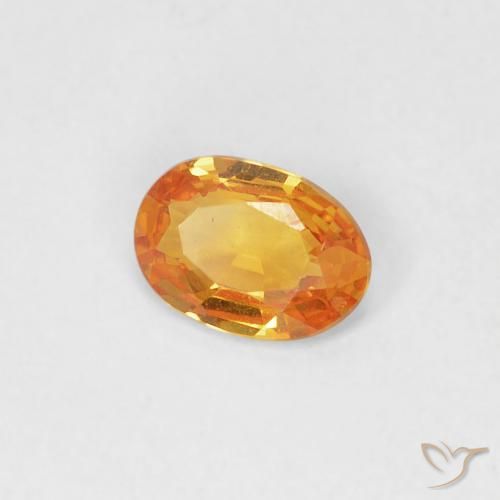 Zafiro Naranja albaricoque natural de 0.34 ct, Ovalada, VVS-VS