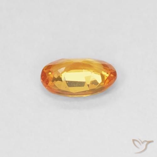 Zafiro Naranja albaricoque natural de 0.34 ct, Ovalada, VVS-VS