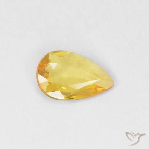 Zafiro Dorado natural de 0.30 ct, En forma de pera, VVS-VS