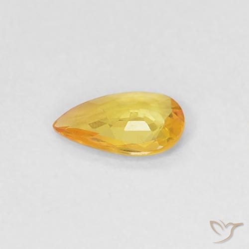 Zafiro Dorado natural de 0.30 ct, En forma de pera, VVS-VS