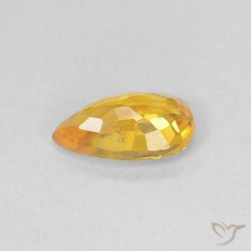 Zafiro Naranja medio natural de 0.46 ct, En forma de pera, VS