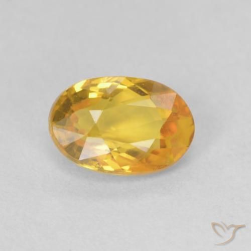 0.66ct Natural Dorado naranja Zafiro, Ovalada, VVS-VS