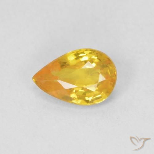 0.43ct Natural Dorado naranja Zafiro, En forma de pera, VS