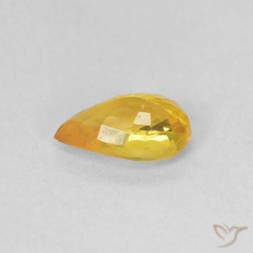 Zafiro Dorado naranja natural de 0.43 ct, En forma de pera, VS