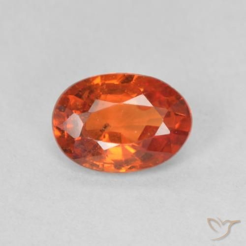 0.55ct Natural Naranja rojizo Zafiro, Ovalada, VS