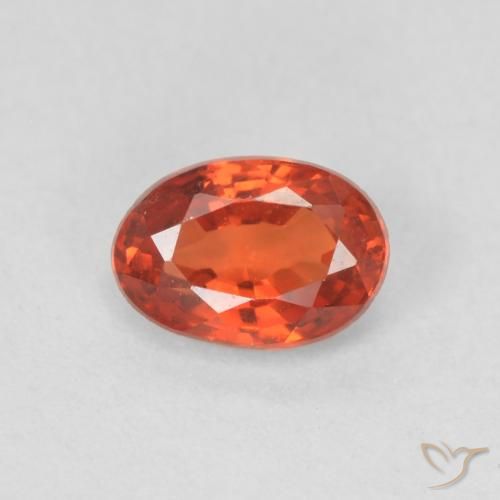 0.55ct Natural Naranja rojizo Zafiro, Ovalada, VVS-VS