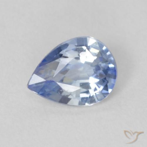Zafiro Azul pastel natural de 0.30 ct, En forma de pera, VVS-VS
