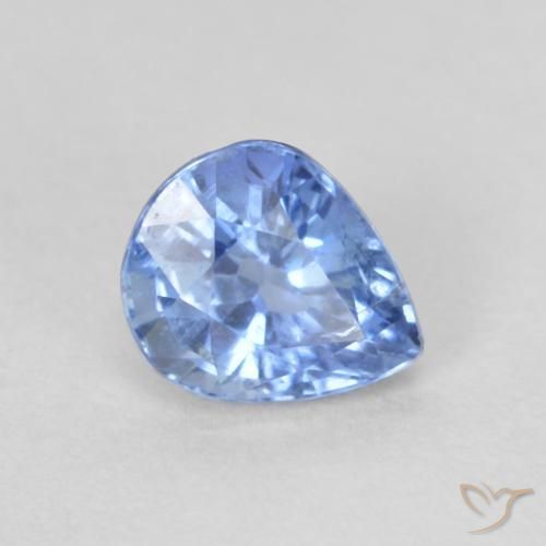 Zafiro Azul pastel natural de 0.42 ct, En forma de pera, VVS-VS
