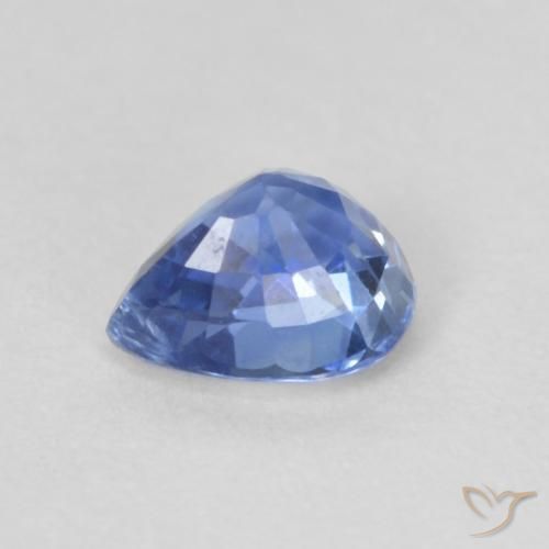 Zafiro Azul pastel natural de 0.42 ct, En forma de pera, VVS-VS