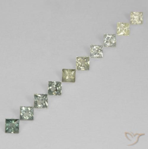 Gemas de Zafiro Multicolor natural de 1.07 ct, Cuadrado, VS