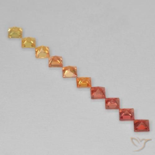 Gemas de Zafiro Multicolor natural de 0.96 ct, Cuadrado, VS