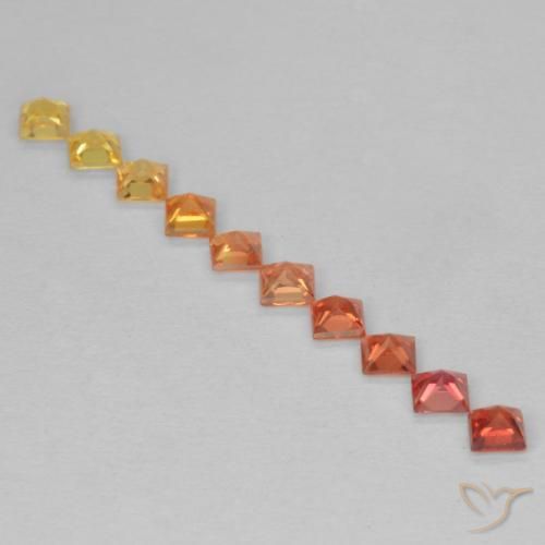 Gemas de Zafiro Multicolor natural de 0.80 ct, Cuadrado, VS