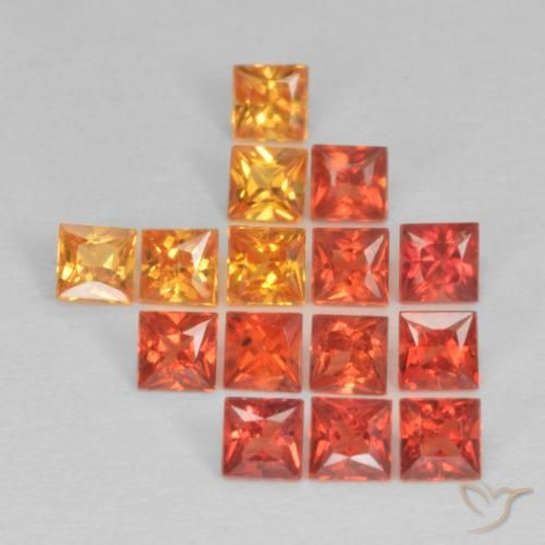 Gemas de Zafiro Multicolor natural de 1.47 ct, Cuadrado, VS