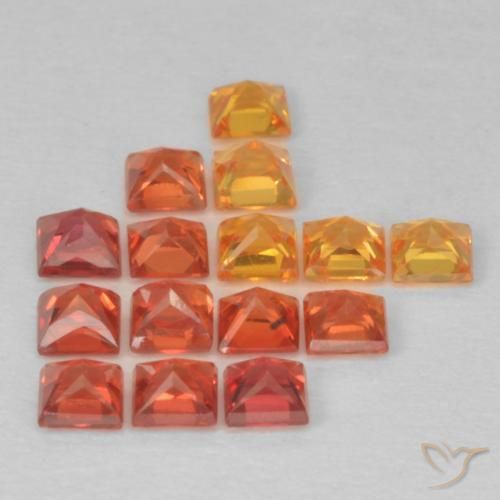 Gemas de Zafiro Multicolor natural de 1.47 ct, Cuadrado, VS