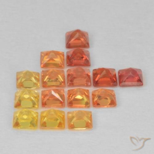 Gemas de Zafiro Multicolor natural de 1.18 ct, Cuadrado, VS
