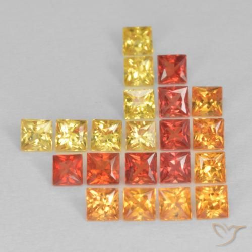 Gemas de Zafiro Multicolor natural de 1.84 ct, Cuadrado, VS