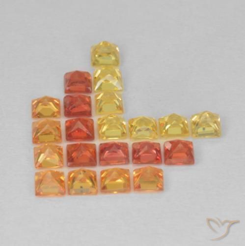 Gemas de Zafiro Multicolor natural de 1.84 ct, Cuadrado, VS